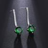 Qingxing Pendientes Creativos de Nuevo Producto Zirconia Grado AAA Incrustada Pendientes Alargados Aguja de Plata Esterlina Personalidad Joyería de Moda Pendientes