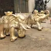 Artesanías de Animales de Cobre Fundido Listas para Usar del Fabricante Deberían ser al por Mayor Elefantes Tallados en Cobre Adornos de Elefante de Cobre Puro para la Entrada del Hogar