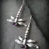 Pendientes de Gancho de Plata Antigua Multicolor Retro de Libélula Transfronterizos Accesorios de Deseos Transfronterizos Pendientes de Insectos Personalizados Europeos y Americanos para Mujer Venta Directa
