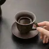 Caneca de Café Verde Mago Manruo Xícara de Chá da Tarde com Pires Conjunto Cerâmica Forno de Pedra Antiga Xícara de Chá Pequena Xícara Pessoal