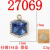 Nuevo Colgante de Joyería con Gema de Cristal Rosa Geométrico Simple Accesorios para Joyería Colgante para Collar DIY Accesorios de Joyería de Plata