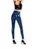 Pantalones de mujer de talla grande, leggings de alta elasticidad con espejo adhesivo transfronterizo, cintura de cuero brillante de látex