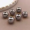 Acero Inoxidable Sólido Agujero Pasante Perlas de Acero Perlas Espaciadoras Perlas Sueltas Accesorios para Joyería DIY Pulsera Collar Acero de Titanio Materiales para Perlas
