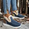 Nuevos zapatos de algodón transfronterizos europeos y americanos, de suela plana, cálidos, zapatos de algodón transfronterizos para mujer, talla grande de invierno, forrados de felpa, venta al por mayor talla grande