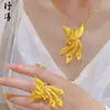 Tienda de Oro Mismo Estilo Collar con Colgante de Fénix Chapado en Oro Anillo Pavo Real Boda Oro de Tres Tonos Lujo Ligero Regalo para Novia