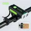 Luz Frontal para Bicicleta de Montaña Transfronteriza con Carga USB y Bocina, Luz Frontal con Indicador de Potencia, Equipo de Linterna para Ciclismo
