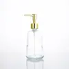 Botella Redonda de Vidrio de Alta Gama para Hotel, Botella Creativa para Loción y Gel Antibacterial para Baño, Prensa Manual