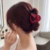 Pinza para el cabello de tamaño mediano de lunares blancos y negros estilo francés, diseñada para la parte trasera de la cabeza, un accesorio para el cabello nuevo y elegante con un aspecto sofisticado y con estilo