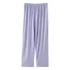 Calça de Dormir Feminina Yu Zhaolin de Seda Gelada Fresca Verão Fina Solta Tamanho Grande Calça Longa de Verão para Adolescentes