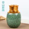 Kongshan Lluvia Larga Celadón de Longquan Tetera Pequeña Portátil de Viaje Tetera de Cerámica Sellada Grabado de logo
