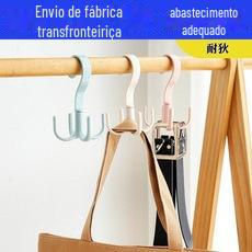 Cabide para bolsa, cinto para guarda-roupa, gancho para gravata, cachecol, multifuncional, quatro garras, giratório, para casaco e bolsa, gancho para artefato