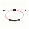 Pulseras de Pareja de Tubo Curvado de Venta Caliente Transfronteriza para Nicho, Acero de Titanio, Personalizables con Grabado, Ajustables, Pulseras Tejidas Simples Hechas a Mano al por Mayor