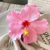 Grampo de Cabelo Flor de Hibisco Havaiano Transfronteiriço Estilo Férias na Praia do Litoral Prendedor Bico de Pato Flor de Tecido Simulada Prendedor de Franja para Mulheres