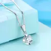 Collar Colgante de Flor Amor Trébol de Cuatro Hojas Estilo Coreano Cadena de Clavícula 925 con Colgante de Diamante Brillante, Regalo para Cumpleaños de Novia, Dropshipping