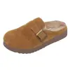 Zapatos Birkenstock Peludos de Suela Gruesa para Mujer, Calientes para Otoño/Invierno, Mocasines Cerrados, Usables en Exteriores, Novedad 2026, Slip-on, Pantuflas de Algodón Peludo