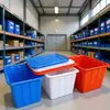 Caja de Plástico Industrial Gruesa Moldeada por Inyección de PP con Ruedas, Logo Personalizable, Canasta para Frutas, Caja Reversible, Tanque de Agua con Ruedas