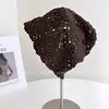 Chapéu de Crochê Artesanal Estilo Boêmio com Ponto Vazado para Mulheres Proteção Solar de Verão Chapéu de Lã Touca de Algodão Puro