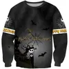 2023 Código Europeo y Americano Europeo Impresión 3D Casual Ropa de Hombre Sudadera con Capucha Sudadera con Capucha Estampado de Halloween Comercio Exterior Amazon