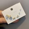 Pendientes de una semana de pequeño lujo de alta gama, juego de seis piezas con aguja de plata S925, combinación con pendientes pequeños para mujer