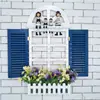 Estilo nórdico Mediterráneo caja de medidor de electricidad ventana pared Europea ventana falsa estilo falso decoración adorno decorativo madera pastoral
