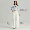 Jeans Blancos Americanos para Mujer 2025 Nuevos Rectos de Tiro Alto Holgados con Caída Versátiles de Pierna Ancha Largos hasta el Suelo