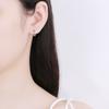 Pendientes de Corazón Hueco para Mujer Plata de Ley 925 Diseño Nicho Japonés Coreano Simple ins Pequeño Aro de Hebilla para la Oreja Joyería