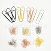 Clips para Papel Chapados en Oro y Plata, Clips para Carpeta Recubiertos de Goma, Marcadores de Página, Clips de Unión, 100 Piezas