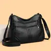 Bolso bandolera grande de cuero PU suave, simple y versátil para mujer, bolso de hombro versátil de cuero lavado ligero, bolso de mamá