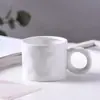 Taza Azul Klein Anillo de Taza Taza con Salpicadura de Tinta Taza Cerámica Americana Taza de Café con Asa Alto Valor de Color Taza de Agua Simple