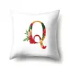Funda de almohada de poliéster estampado de flor acuarela decoración de coche 26 letras inglesas funda de cojín para el hogar QTB14