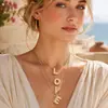 Collar Colgante Misterioso y Lujoso con Circonitas Incrustadas y 26 Letras Inglesas, Acero Inoxidable Chapado en Oro de 18k, Collar de Joyería para Mujer