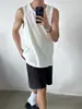 Verano 2025 Nuevo Estilo Estilo Perezoso Casual Holgado Camiseta sin Mangas con Agujeros Chaleco Sudoroso Chaleco de Color Puro para Hombre Ropa Interior