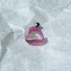 Brincos de unha de cristal Aurora Love 6 cores, cor doce, transparente, aço titânio 316L, joias para piercing, coração