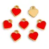 Accesorios para Joyería de Aleación DIY Colgante de Corazón Pequeño Corazón de Melocotón con Aceite Gotear Colgante Decorativo para Pulsera Llavero Pendientes W501