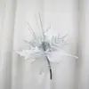 Flores Navideñas Artificiales de 26 cm Decoración de Boda Flores Artificiales Arreglo para Árbol de Navidad Guirnalda de Flores de Seda Navideñas Esquejes Flores Artificiales