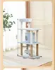 Vendas diretas da fábrica de origem: fabricante de brinquedos para animais de estimação oferece uma luxuosa estrutura de escalada para gatos com ninho e cápsula espacial, economizadora de espaço e resistente ao desgaste