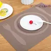 Prato de Jantar Europeu de PVC Faca e Garfo Tapete Padrão Criativo Impermeável Tapete Isolante Louça Ocidental Quadrado Antiderrapante Tapete de Mesa Pronto para Venda