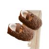 Zapatos de bebé de algodón con punta redonda para otoño e invierno de 2023, dos combinaciones, antideslizantes, de felpa, cálidos, para niños y niñas, cómodos y sin cordones