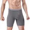 Ropa Interior Masculina de Seda de Hielo al por Mayor, Pantalones Deportivos Largos, Anti-Rozaduras, Secado Rápido, Cintura Media, Boxer Ajustados para Correr