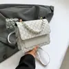 Bolsa Feminina Transfronteiriça Nicho Versátil Nova Bolsa de Mão com Contas Moda Sensação de Alto Padrão Estampada Animal Print Bolsa de Ombro Transversal