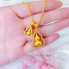 Colgante de Latón Chapado en Oro con Diamantes, Colgante de Calabaza Giratoria Grande y Pequeño, Cadena para Clavícula Versátil de Alta Gama Que No Se Desvanecerá con el Tiempo