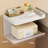 Baño Inodoro Baño Almacenamiento de Papel Higiénico Portarrollos de Papel Higiénico Caja de Pañuelos Montaje en Pared Sin Taladro Colgante de Pared Caja de Pañuelos para Baño