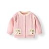 Suéter de Bebê Outono e Inverno Jaqueta Tricotada Casual Infantil com Laço Cor Lisa Fio de Algodão Cardigã Top de Manga Longa para Bebê Menina