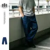 Pantalones de Trabajo Azules Franceses Reknat Vintage Resistentes Lavados Deshilachados 100% Algodón para Hombre Casual Pierna Recta Pantalones de Leñador Pl2261