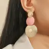 Joyería Transfronteriza Europea y Americana, Pendientes de Aro Dorados en Relieve Personalizados, Pendientes Redondos Geométricos Retro de Moda de Aleación