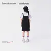 Kuromi Mall Mismo Estilo Falda para Niñas Balabala Falda de Tirantes para Niños Verano 2025 Mezclilla Dos en Uno