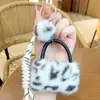 Llavero de Bolso de Felpa Estilo Coreano con Estampado de Leopardo, Llavero de Coche Lindo y Creativo, Colgante Decorativo para Mochila, Pequeño Regalo