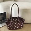 Elegante bolso de axila de nicho estilo coreano para mujer, nuevo bolso de hombro y mano tipo tote de moda con lunares 2026, súper popular