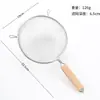 Colador Grande de Acero Inoxidable 304 con Malla Filtrante, Mango de Madera, Espumadera de Doble Oreja, Utensilio de Cocina Doméstico, Espumadera para Fideos