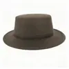 Sombrero Panama de Fieltro de Color Sólido de Invierno Transfronterizo, Sombrero Retro Británico, Sombrero Casual Unisex para Caballero
